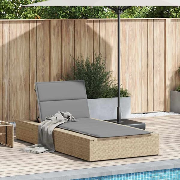 vidaXL solseng med flydende hynde beige polyrattan