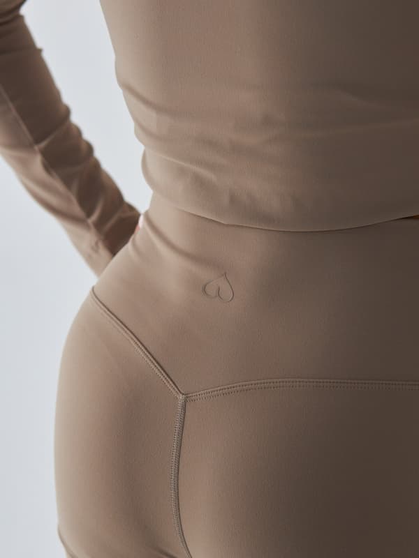 Beige Utsvängda Leggings - Morning Dew M