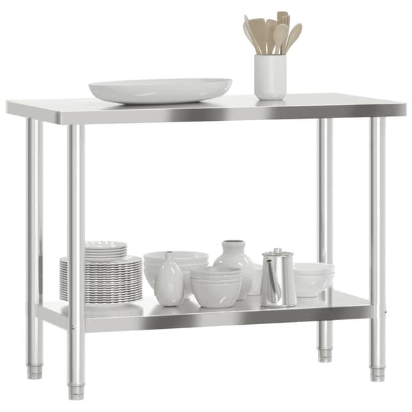 vidaXL køkkenbord 110x55x85 cm rustfrit stål
