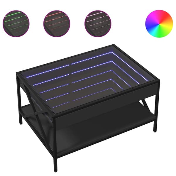 vidaXL Infinity LED sofabord sort 70x50x38 cm