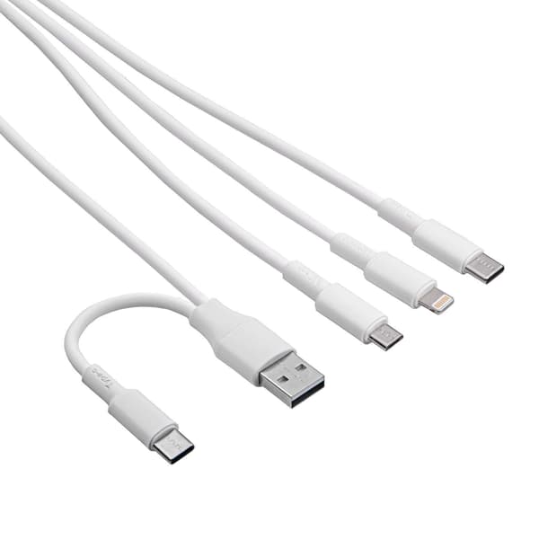 USB A + USB tyyppi C / USB tyyppi C + USB Micro B + Lightning-kaapeli 1,2 m AK-USB-52