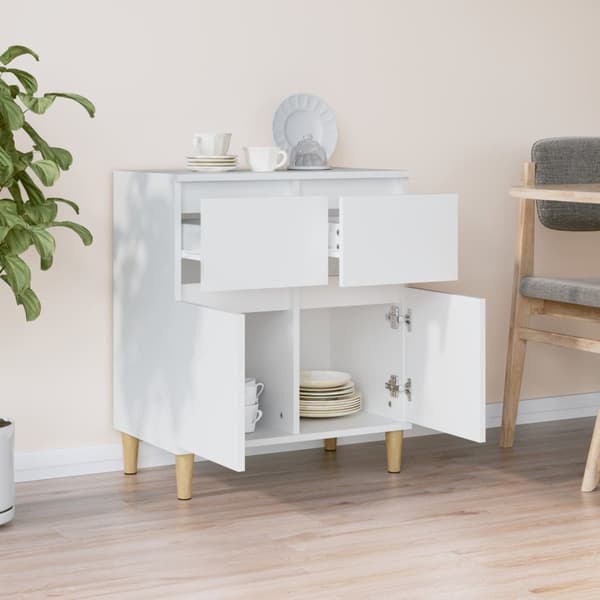 vidaXL kommode, hvid, 60x35x70 cm, træbaseret materiale