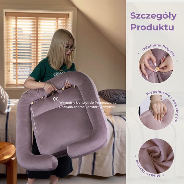 Toiminnallinen tyyny tuella, pinkki