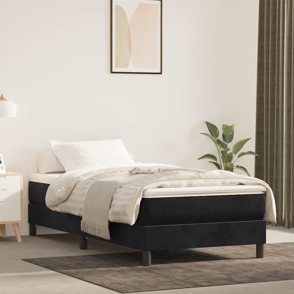 vidaXL pocketmadras, sort, 120x190x20 cm, stof