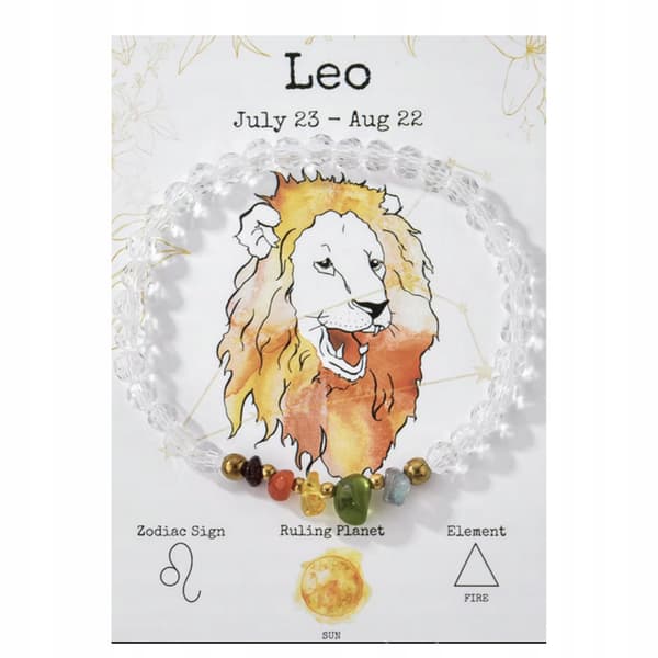 Elegant Lejonarmband - Naturstenar, Sol