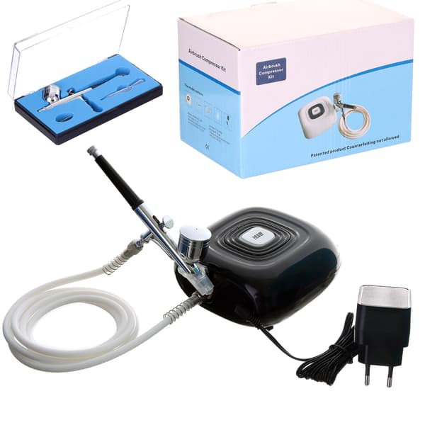 KOMPRESSOR TIL AIRBRUSH, MODELLERING, KOSMETIK, AUTO STOP, JUSTERING