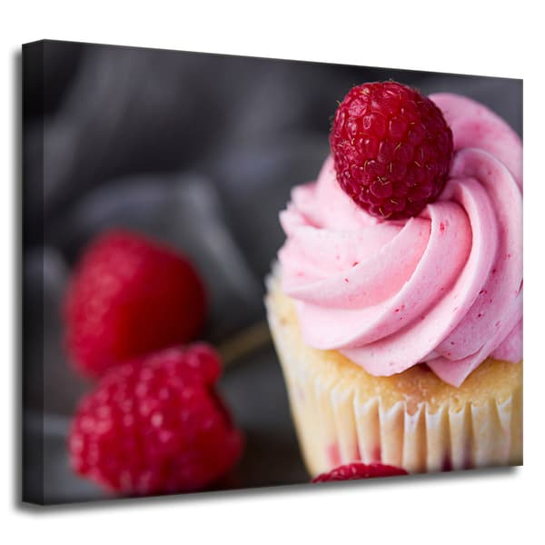 Lærredstryk Køkken Hindbær Cupcake 50x40