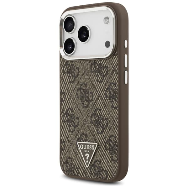 Guess 4G Triangle Logo MagSafe-etui til iPhone 17 Pro brun sølv