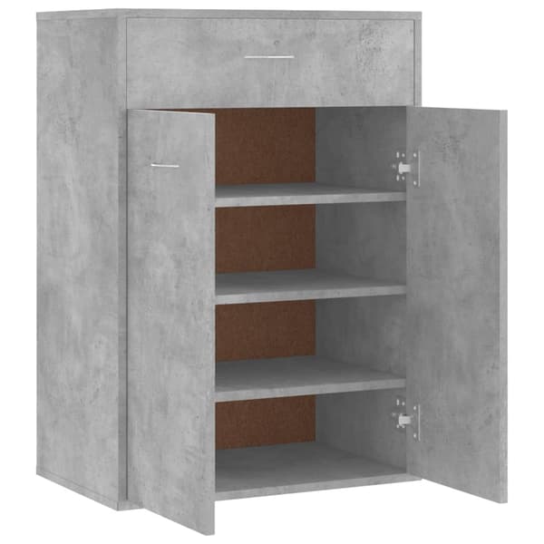 vidaXL skoskab grå 60x35x84 cm spånplade