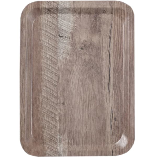 Rektangulär halkfri serveringsbricka 370x530 mm - mörkt trä