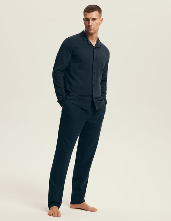 Mos Henderson herrpyjamas | Marinblå L