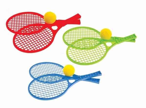 Tennisketsjere med bløde bolde i blanding