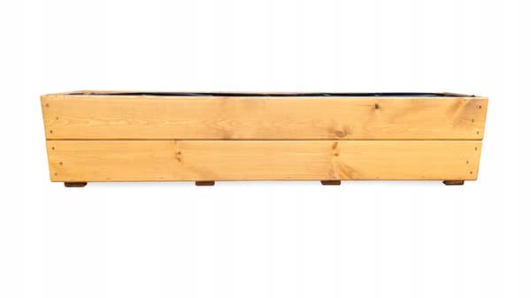 Urtepotte til altan, vindueskarm, træ, rektangulær, egetræsfarvet, 90x18 D27