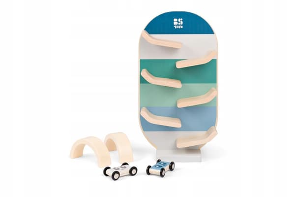 BS Toys Træbilbane med Rutsjebane