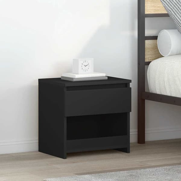 vidaXL sengebord sort 40x30x39 cm spånplade