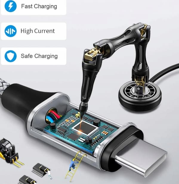 Sort USB-C / USB-C 5M kabel (5 meter) USB C - USB C 6A