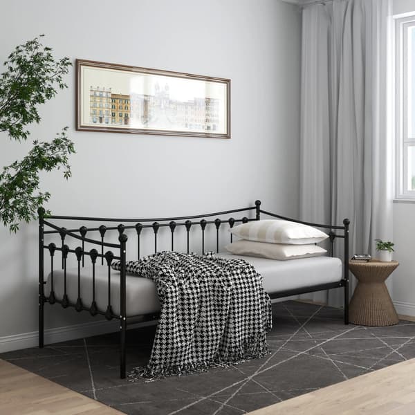 vidaXL sofastel sort metal 90x200 cm