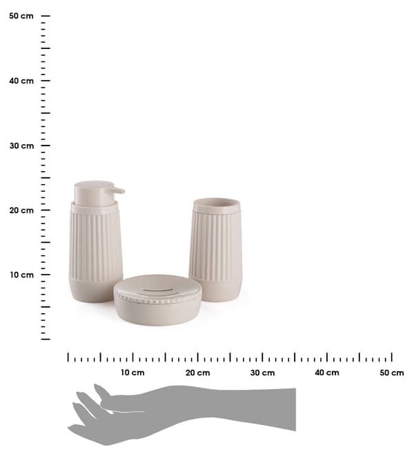 AVENIS badeværelsessæt med 5 dele, beige