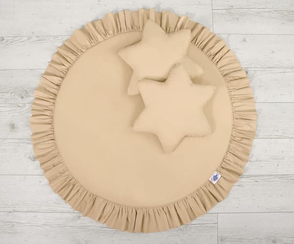 Legemåtte med flæser - beige