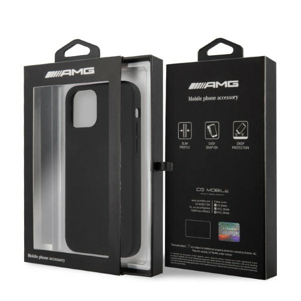 AMG Silikone Etui med Stort Logo til iPhone 12 Pro Max, Sort