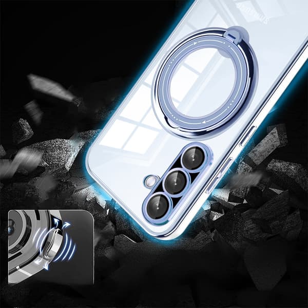 Magnetisk cover til Samsung Galaxy A56 5G, til MagSafe, blå + 9H glas