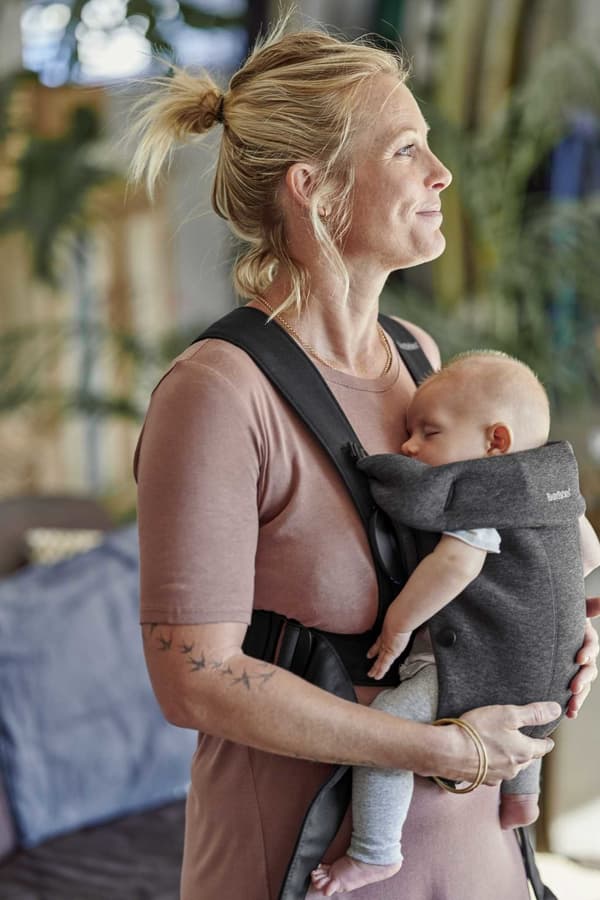 BABYBJÖRN MINI 3D Jersey - Bæresele, Grå-Sort