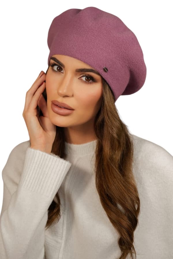 Dame vinteruld baret lilla farve - Kiang