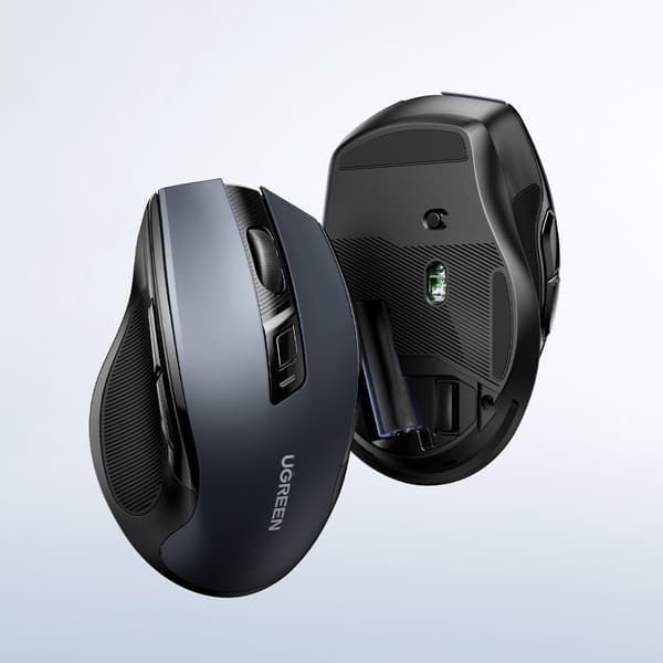 Ergonomisk trådløs optisk mus USB 2.4GHz 4000DPI sort
