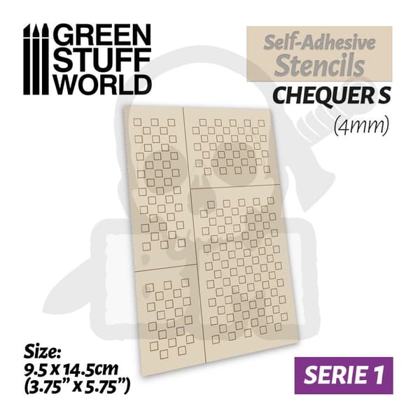 GSTU500004 Selvklæbende stencils Checker S 4mm