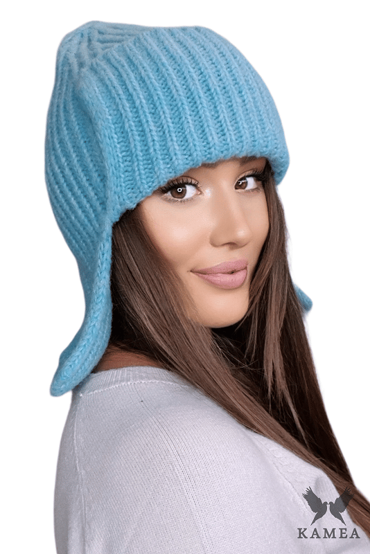 AMETHYST ushanka vinterhat, turkis farve