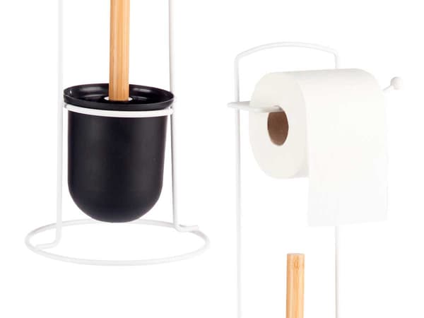 Stativ med toiletpapirholder og