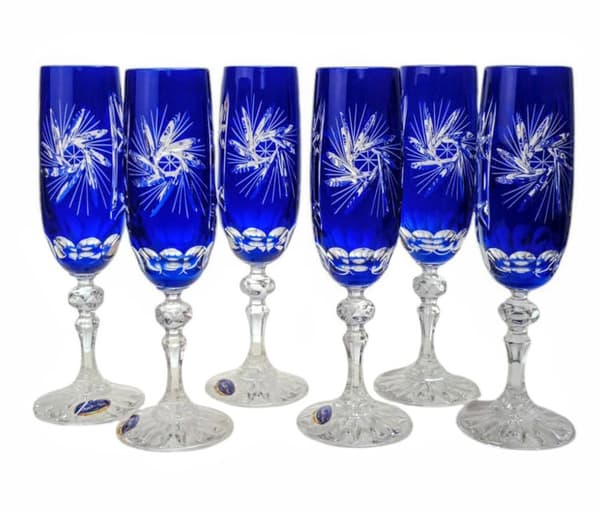 Koboltkrystal champagneglas 170ml Olive Grinder