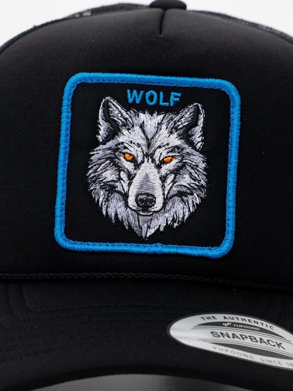 MyStars Wolf Uni Sort Trucker Kasket med Ulv
