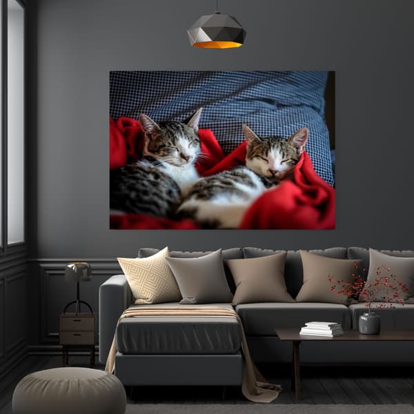 Canvastavla Djur Sovande kattungar 120x60 cm