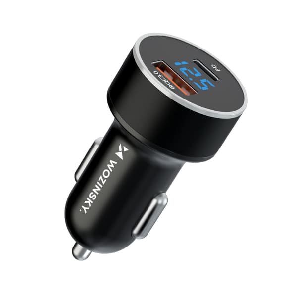 Bil cigarettænderoplader USB-C USB-A 36W Sort