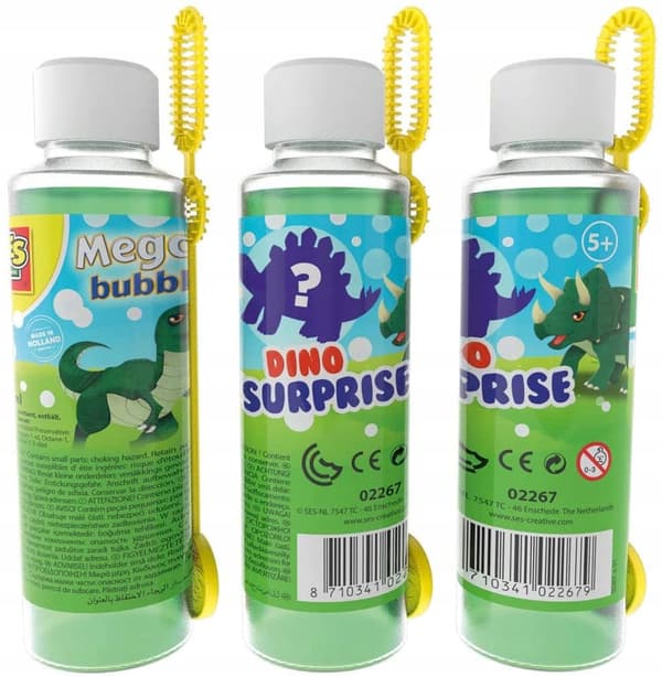 SUPER TVÅLBUBBLOR MED ÖVERRASKNING 5+ DINO-SES