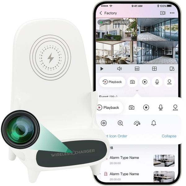 Minikamera i lader WCC04 WiFi
