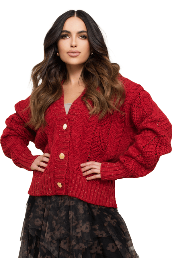 KARMEN cardigan rød-lux