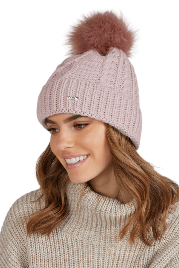 TORINO dam vintermössa med pompom, rosa