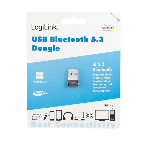 Bluetooth 5.3 USB-A -sovitin, kantama jopa 20 m, LED-valolla - LogiLink, BT0066