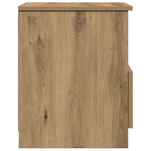 vidaXL sengebord håndlavet egetræ 40x40x50 cm træbaseret materiale