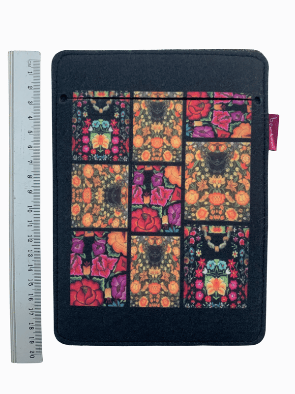 Arco Design 6-7" e-boksfodral - EcoFilc, Frida Flowers-tryck, Grå, Passar Kindle / PocketBook