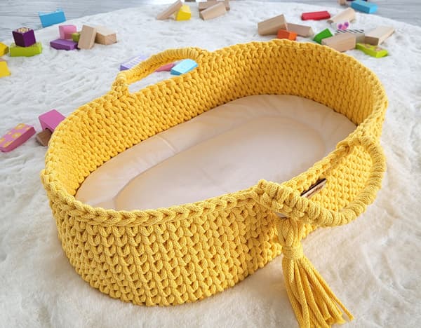 Moses Basket BOHO Bomullsdockbärare - Gul