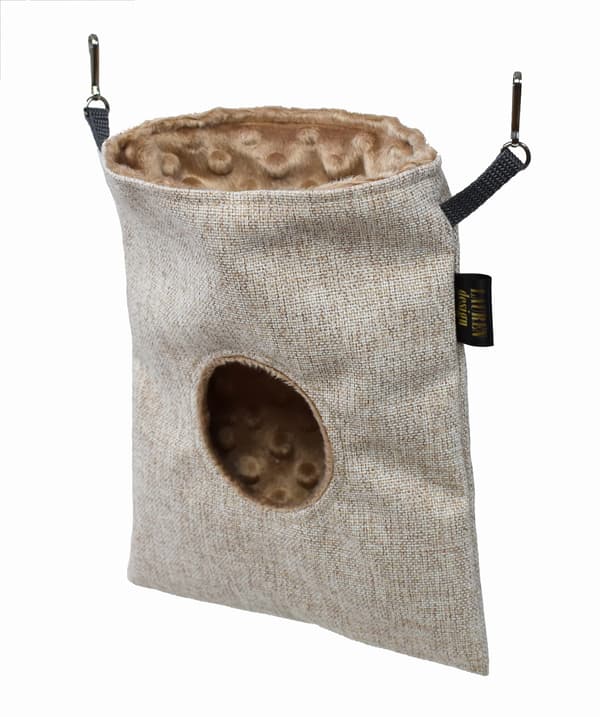 Foderautomat til gnavere, beige natur + brun minky