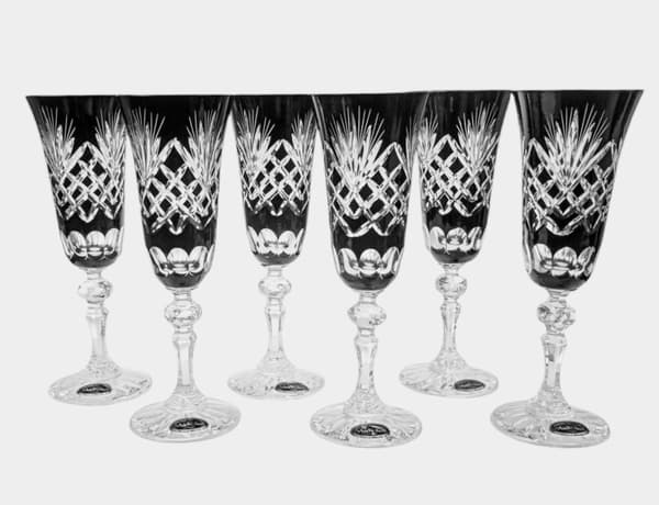 Sorte krystal champagneglas 150 ml Ananas