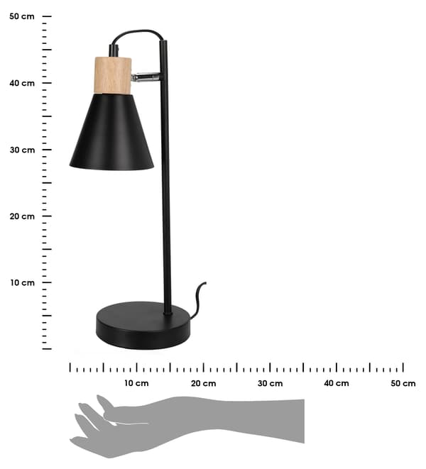 Bordlampa med rörlig skärm, svart