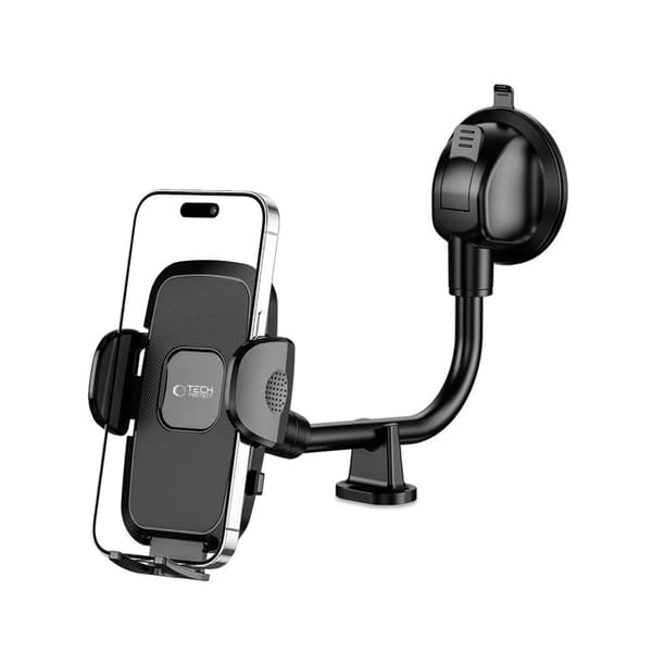 Telefonholder til forrude med lang arm - sort