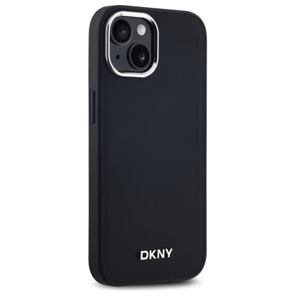 DKNY Plain Logo MagSafe -kotelo iPhone 14:lle, musta