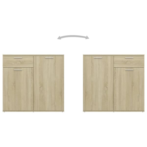 vidaXL skab Sonoma eg 80x36x75 cm spånplade