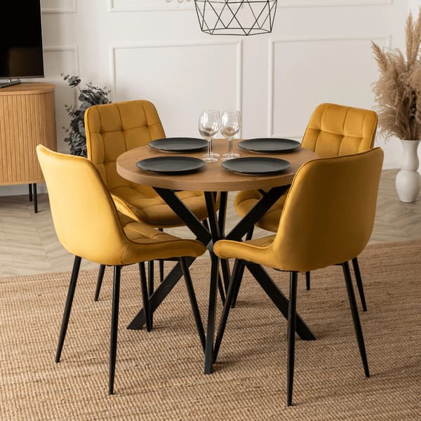 CHRIS Sennep Velour Moderne Polstret Spisestol